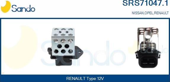 Sando SRS71047.1 - Resistore addizionale, Elettromotore-Ventola radiatore www.autoricambi360.it