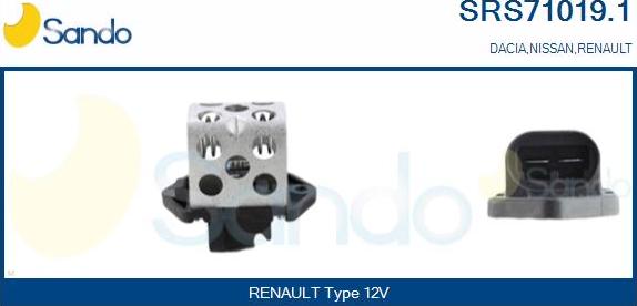Sando SRS71019.1 - Resistore addizionale, Elettromotore-Ventola radiatore www.autoricambi360.it