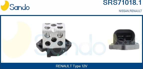 Sando SRS71018.1 - Resistore addizionale, Elettromotore-Ventola radiatore www.autoricambi360.it