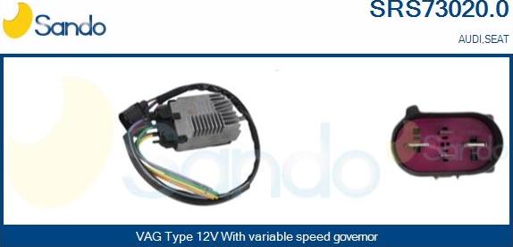 Sando SRS73020.0 - Resistore addizionale, Elettromotore-Ventola radiatore www.autoricambi360.it