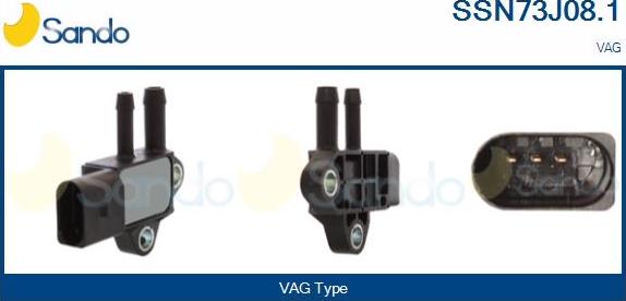 Sando SSN73J08.1 - Sensore, Pressione gas scarico www.autoricambi360.it