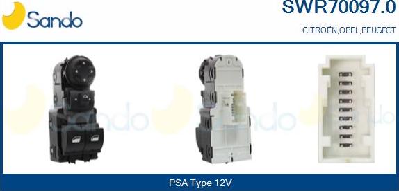 Sando SWR70097.0 - Interruttore, Alzacristallo www.autoricambi360.it