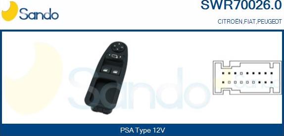 Sando SWR70026.0 - Interruttore, Alzacristallo www.autoricambi360.it