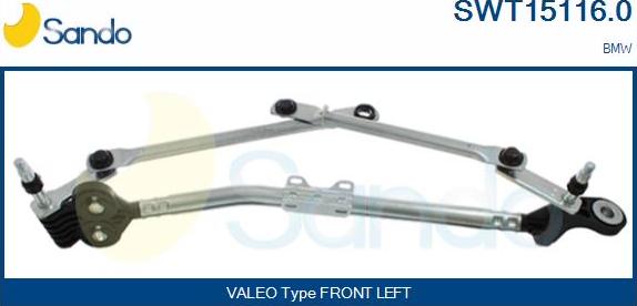 Sando SWT15116.0 - Tiranteria tergicristallo www.autoricambi360.it