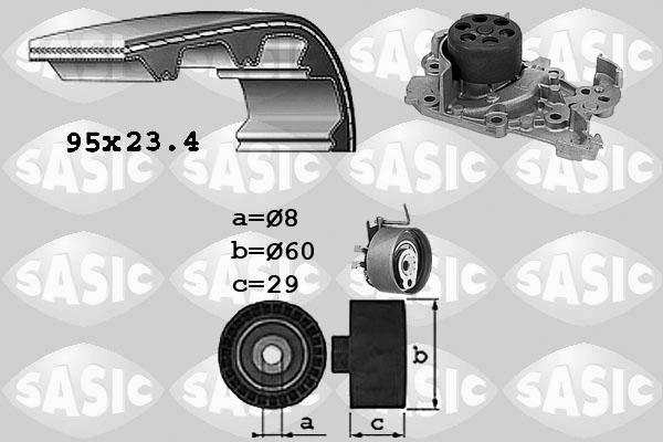 Sasic 3904029 - Pompa acqua + Kit cinghie dentate www.autoricambi360.it