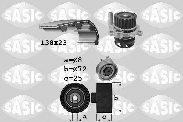 Sasic 3906091 - Pompa acqua + Kit cinghie dentate www.autoricambi360.it