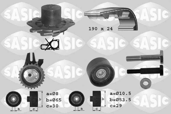Sasic 3906004 - Pompa acqua + Kit cinghie dentate www.autoricambi360.it