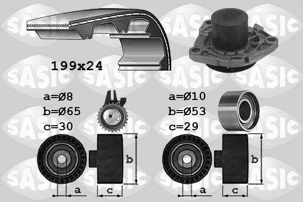 Sasic 3906035 - Pompa acqua + Kit cinghie dentate www.autoricambi360.it