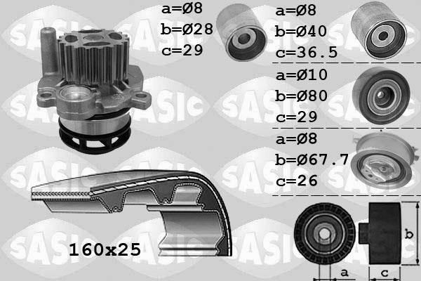 Sasic 3906079 - Pompa acqua + Kit cinghie dentate www.autoricambi360.it