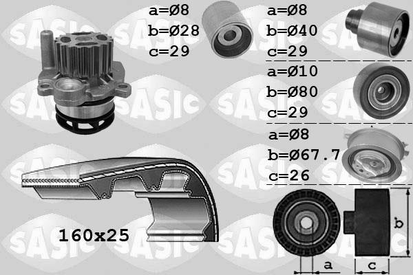 Sasic 3906078 - Pompa acqua + Kit cinghie dentate www.autoricambi360.it