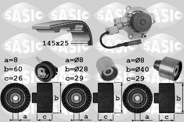 Sasic 3906114 - Pompa acqua + Kit cinghie dentate www.autoricambi360.it