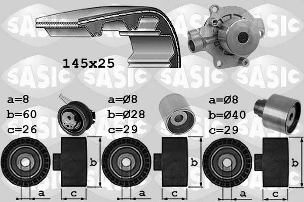 Sasic 3906111 - Pompa acqua + Kit cinghie dentate www.autoricambi360.it