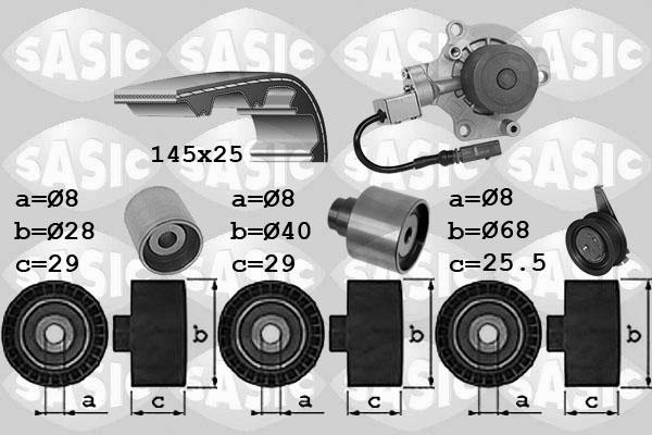 Sasic 3906113 - Pompa acqua + Kit cinghie dentate www.autoricambi360.it