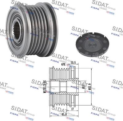 Sidat 455281 - Puleggia cinghia, Alternatore www.autoricambi360.it