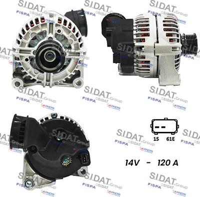 Sidat A12BH0122A2 - Alternatore www.autoricambi360.it