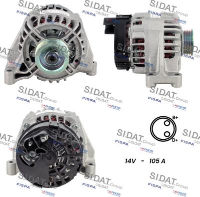 Sidat A12DE0007 - Alternatore www.autoricambi360.it