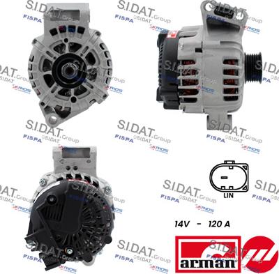 Sidat A12VA0157 - Alternatore www.autoricambi360.it
