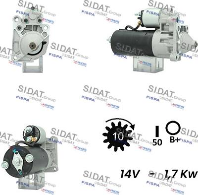 Sidat S12BH0364A2 - Motorino d'avviamento www.autoricambi360.it