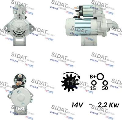 Sidat S12DE0057A2 - Motorino d'avviamento www.autoricambi360.it