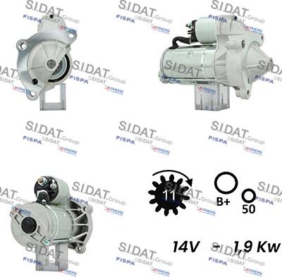 Sidat S12VA0035A2 - Motorino d'avviamento www.autoricambi360.it