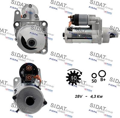 Sidat S24BH0162 - Motorino d'avviamento www.autoricambi360.it