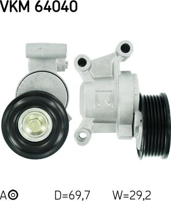 SKF VKM 64040 - Galoppino / Guidacinghia, Cinghia Poly-V www.autoricambi360.it