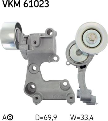 SKF VKM 61023 - Galoppino / Guidacinghia, Cinghia Poly-V www.autoricambi360.it