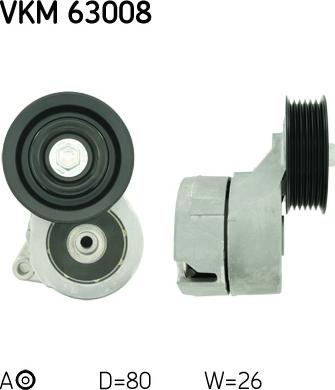 SKF VKM 63008 - Galoppino / Guidacinghia, Cinghia Poly-V www.autoricambi360.it