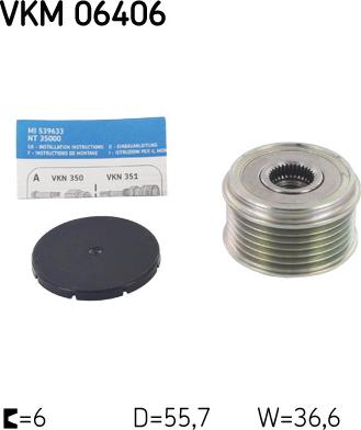 SKF VKM 06406 - Puleggia cinghia, Alternatore www.autoricambi360.it