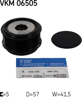 SKF VKM 06505 - Puleggia cinghia, Alternatore www.autoricambi360.it