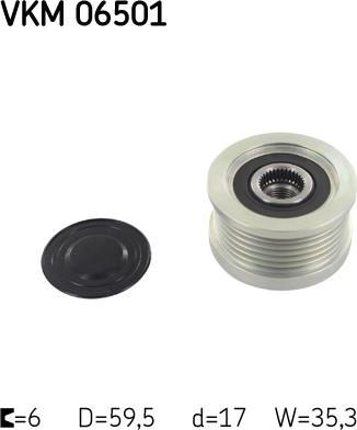 SKF VKM 06501 - Puleggia cinghia, Alternatore www.autoricambi360.it