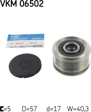 SKF VKM 06502 - Puleggia cinghia, Alternatore www.autoricambi360.it