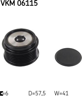 SKF VKM 06115 - Puleggia cinghia, Alternatore www.autoricambi360.it