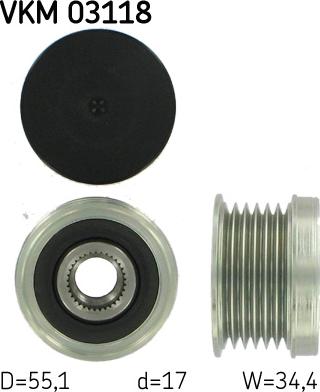 SKF VKM 03118 - Puleggia cinghia, Alternatore www.autoricambi360.it