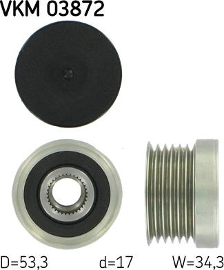 SKF VKM 03872 - Puleggia cinghia, Alternatore www.autoricambi360.it
