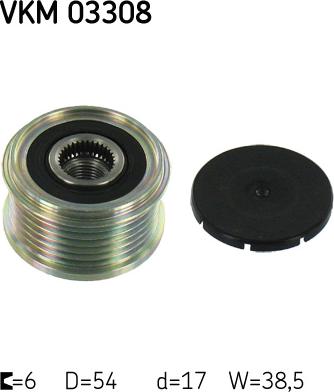 SKF VKM 03308 - Puleggia cinghia, Alternatore www.autoricambi360.it