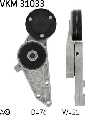 SKF VKM 31033 - Galoppino / Guidacinghia, Cinghia Poly-V www.autoricambi360.it