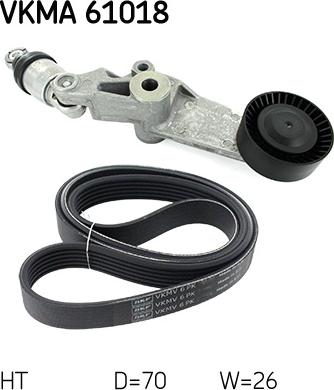 SKF VKMA 61018 - Kit Cinghie Poly-V www.autoricambi360.it