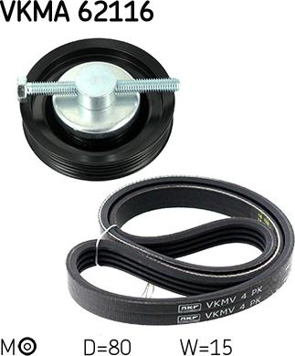 SKF VKMA 62116 - Kit Cinghie Poly-V www.autoricambi360.it