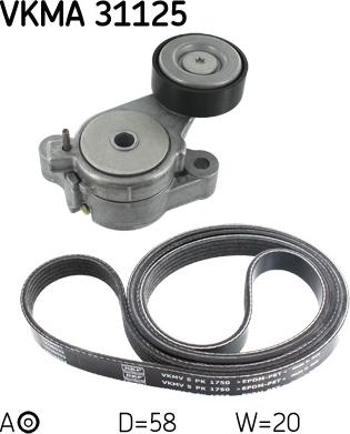 SKF VKMA 31125 - Kit Cinghie Poly-V www.autoricambi360.it