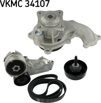 SKF VKMC 34107 - Pompa acqua + Kit cinghia Poly V www.autoricambi360.it
