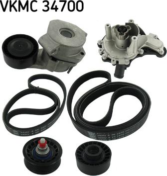 SKF VKMC 34700 - Pompa acqua + Kit cinghia Poly V www.autoricambi360.it