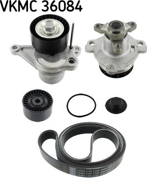 SKF VKMC 36084 - Pompa acqua + Kit cinghia Poly V www.autoricambi360.it