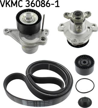 SKF VKMC 36086-1 - Pompa acqua + Kit cinghia Poly V www.autoricambi360.it