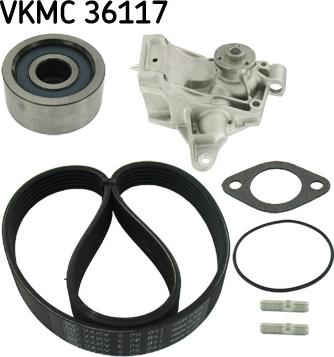 SKF VKMC 36117 - Pompa acqua + Kit cinghia Poly V www.autoricambi360.it