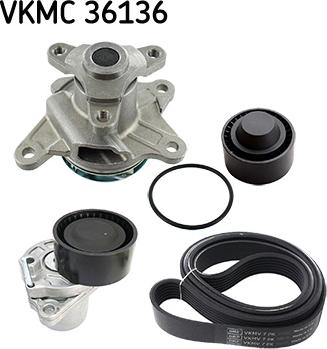 SKF VKMC 36136 - Pompa acqua + Kit cinghia Poly V www.autoricambi360.it