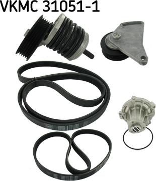 SKF VKMC 31051-1 - Pompa acqua + Kit cinghia Poly V www.autoricambi360.it