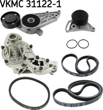 SKF VKMC 31122-1 - Pompa acqua + Kit cinghia Poly V www.autoricambi360.it