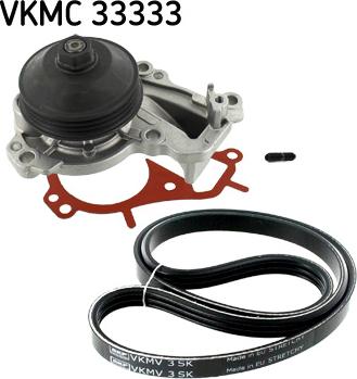 SKF VKMC 33333 - Pompa acqua + Kit cinghia Poly V www.autoricambi360.it
