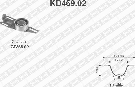 SNR KD459.02 - Kit cinghie dentate www.autoricambi360.it